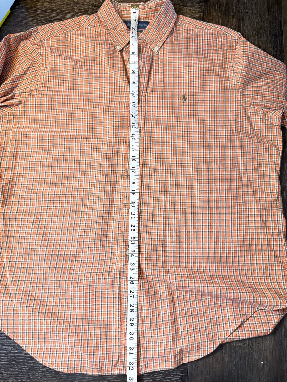 Ralph Lauren Men's XL Orange Green Plaid Classic Fit Button-Down Shirt - Picture 7 of 8